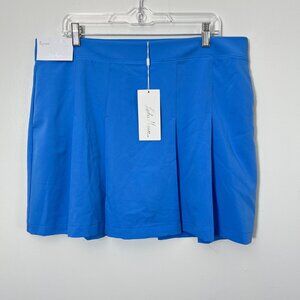 Lady Hagen‎ Womens Off The Races 17" Pleat Skort Preppy Blue Size 14 NWT